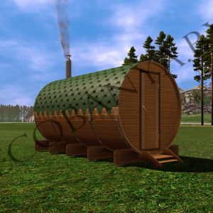 Баня Бочка 4 метра (3 помещения)