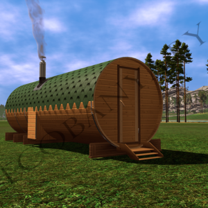 Баня Бочка 6 метров (2 помещения)